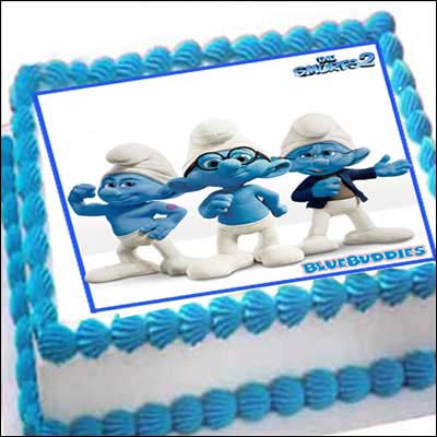 "The Smurfs - 2kgs (Photo cake) - Click here to View more details about this Product